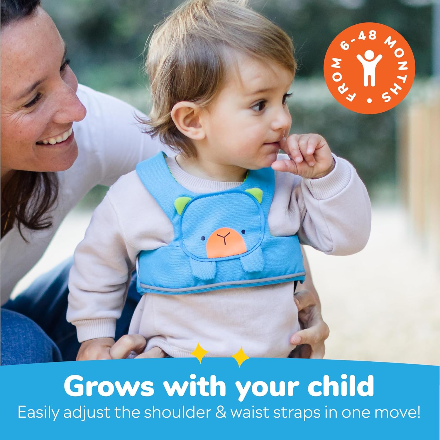 Trunki Toddler Leash - Fuss Free Toddler Walking Reins & Kids Safety Harness | Baby Leash for Kids – Bert Bear (Blue)