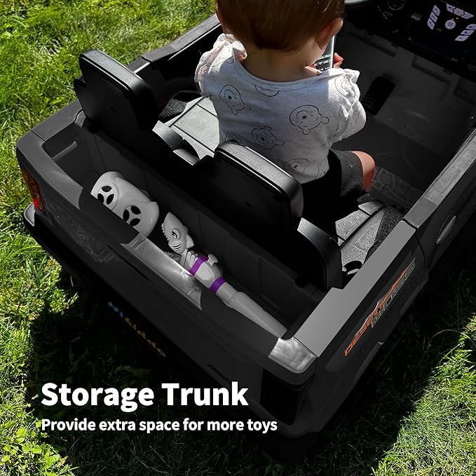 24V 2 Seater Ride on Toy for Big Kids, Electric SUV Kids Car to Drive w/Parent Remote, 2WD/4WD Switchable - Black-BubblyBeeBaby