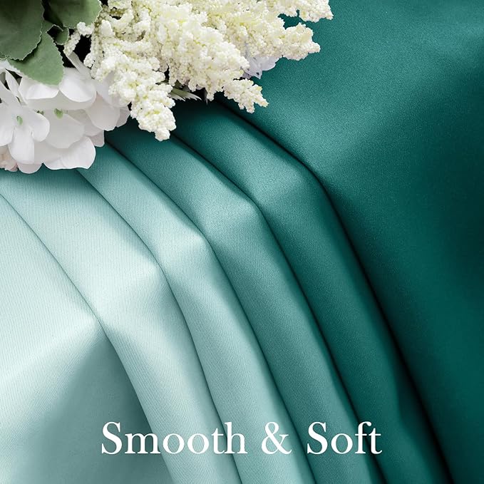 HOMEIDEAS Teal Ombre Blackout Curtains 52 X 63 Inch Length Gradient Room Darkening Thermal Insulated Energy Saving Grommet 2 Panels Window Drapes for Living Room, Bedroom-BubblyBeeBaby