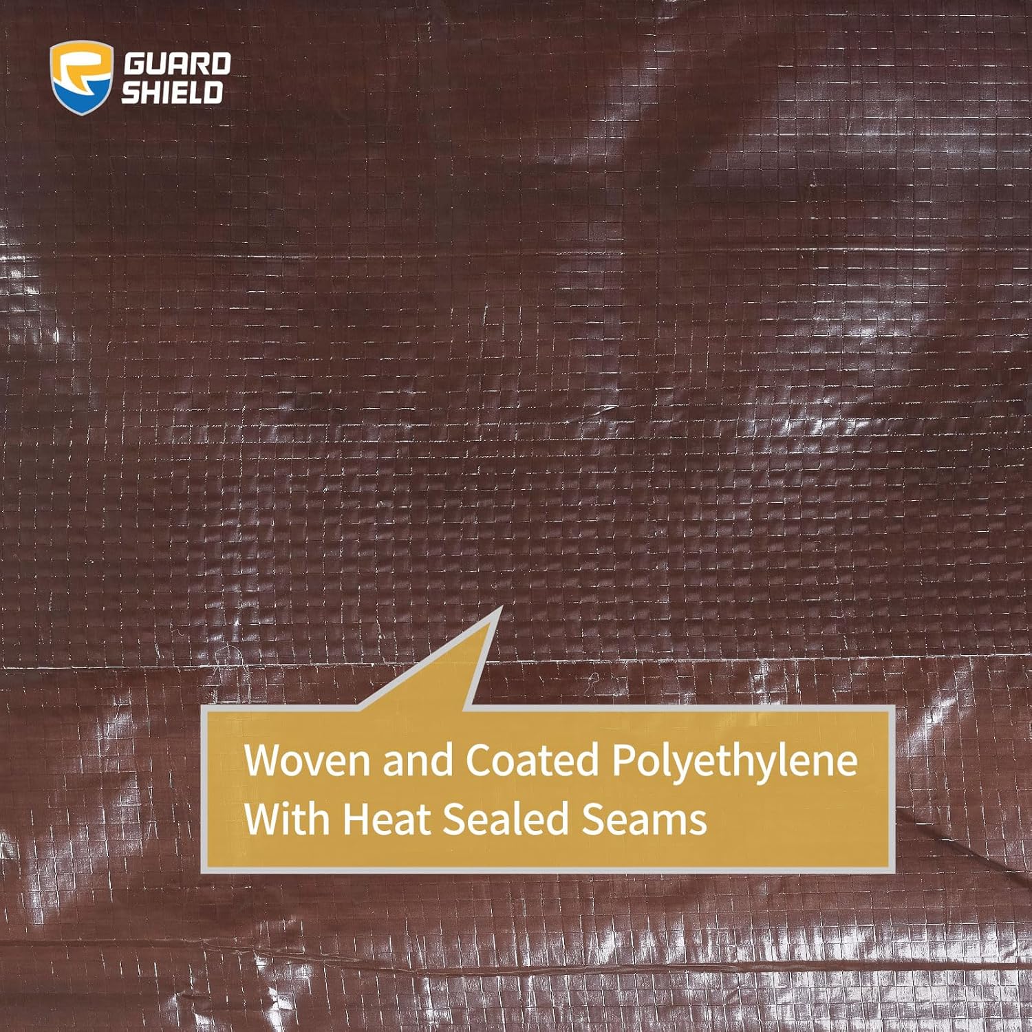 GUARD SHIELD Brown Tarp 6x6 Feet Waterproof Tarps Lightweight Camping Tarp Outdoor Multi Purpose Poly Cover 6mil