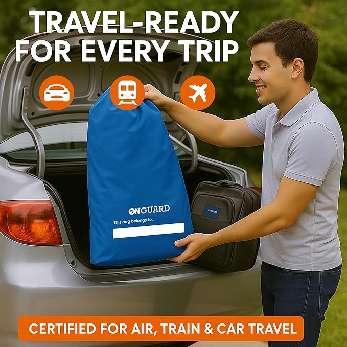 ONGUARD Waterproof Single and Double Stroller Bag for Airplane - Travel Stroller Cover for Air Travel and Storage - Gate Check Bag Backpack- Baby Airplane Essentials - Blue-BubblyBeeBaby