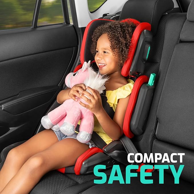 Mifold Hifold Adjustable Kids High Back Booster Car Seat with Strap – Racing Red-BubblyBeeBaby