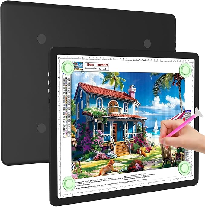 Elice Magnetic A3 Light Board for Diamond Painting, Ultra-Thin Tracing LED Light Box with Side Buttons, Super Bright Diamond Art Light Pad, Light Table for Drawing, Sketching, Weeding Vinyl - Black-BubblyBeeBaby