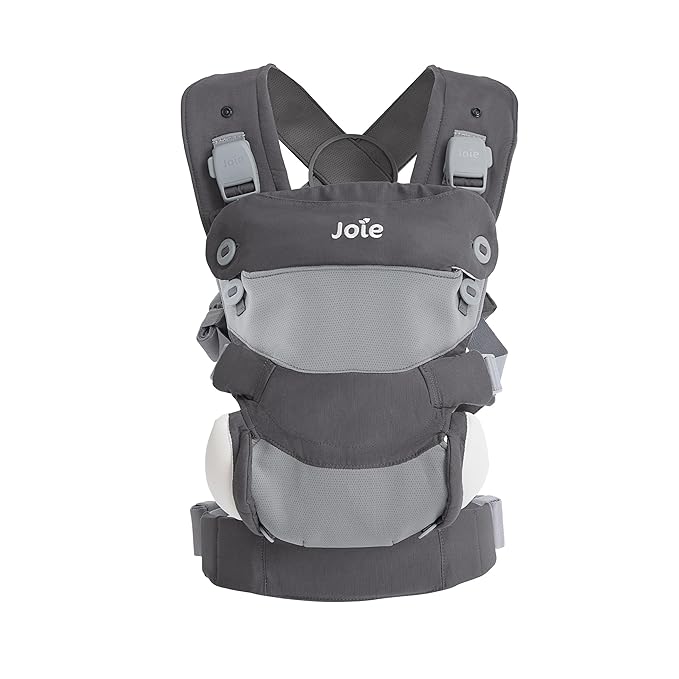 Joie Savvy lite 3-in-1 Baby Carrier – Lightweight, Ergonomic Baby Carrier with 3 Carry Positions, Padded Straps, and Lumbar Support (Cobblestone)-BubblyBeeBaby
