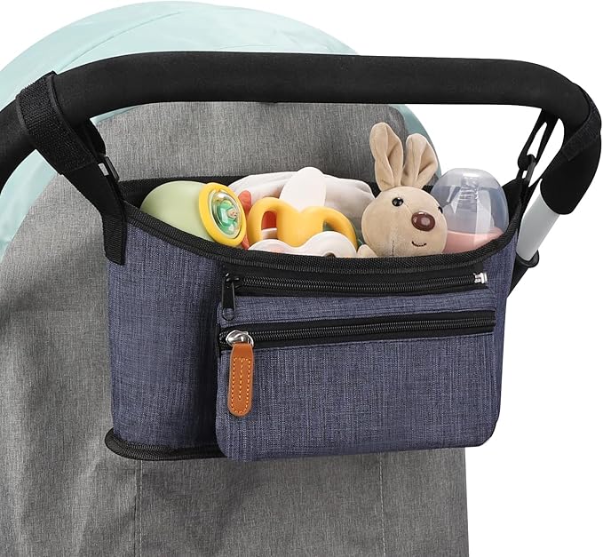 Accmor Universal Stroller Organizer with Detachable Phone Bag, Stroller Bag Caddy Organizer Stroller Accessories for Uppababy, Baby Jogger, Nuna, Doona, Britax Strollers-BubblyBeeBaby