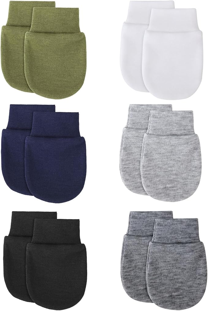 BQUBO 6 Pairs Newborn Baby Boys Girls Mittens 0-6 Months Unisex-Baby Infant Mittens Elastic No Scratch Wrist Gloves-BubblyBeeBaby