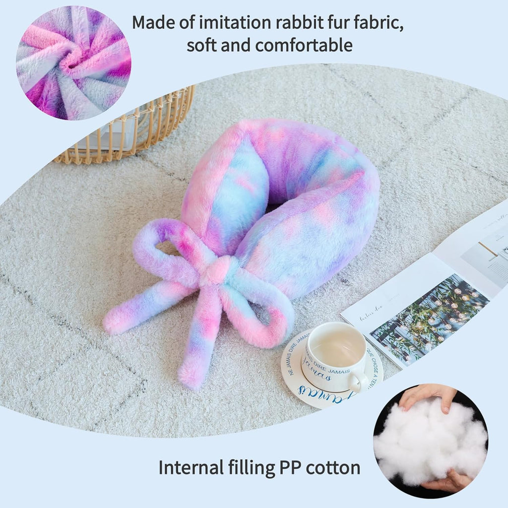 Travel Pillow Multifunctional Airplane Travel Neck Pillow Provides Neck and Lumbar Support During Travel Airplane Pillow Colorful Purple