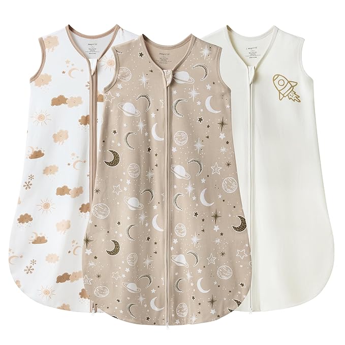 JELLYMONI Baby Sleep Sack 12-18 Months Wearable Blanket for Baby, 100% Cotton 2 Pack Infant Toddler Sleeping Sack Lightweight Soft 2-Way Zipper Sleepsack-BubblyBeeBaby