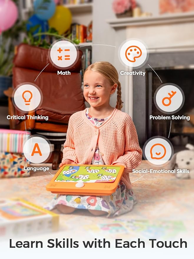 Interactive Electronic Learning Pad - Learn-to-Read System with 70 Sound Pages, Card-Insert for Alphabet, Words, Numbers, Music, Learning Activities for Kids 3-5 Years Old-BubblyBeeBaby