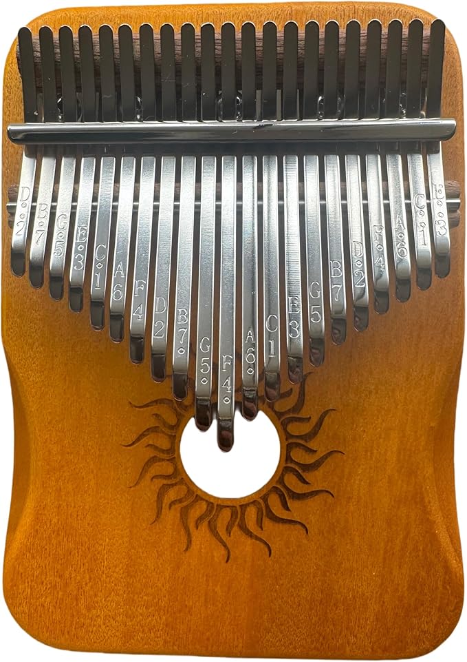 Kalimba Thumb Piano, 21 Keys, Musical Instruments Gift Set with Tune Hammer, Music Book, Carrying Bag-BubblyBeeBaby