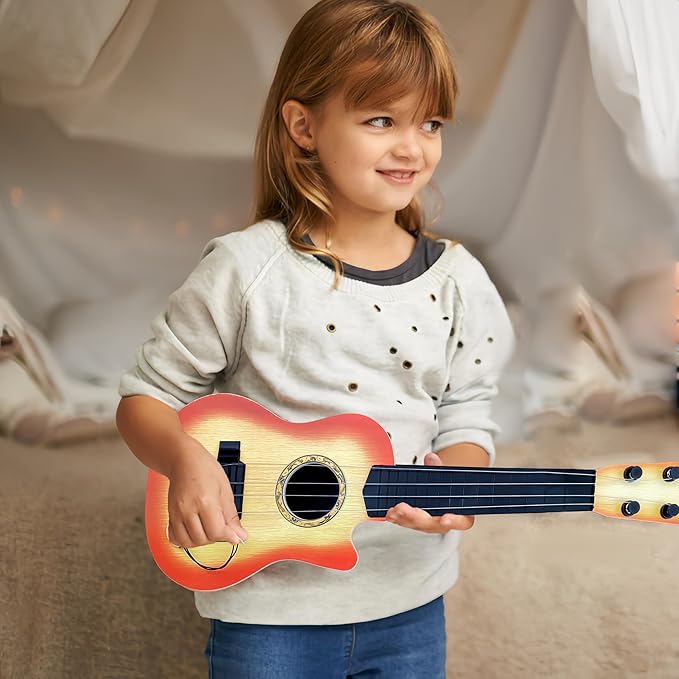 17inch Mini Guitar Toy, 4 Strings Guitar for Kids Musical Instrument Toys for Toddler Kids/Boys/Girls/Beginner.-BubblyBeeBaby