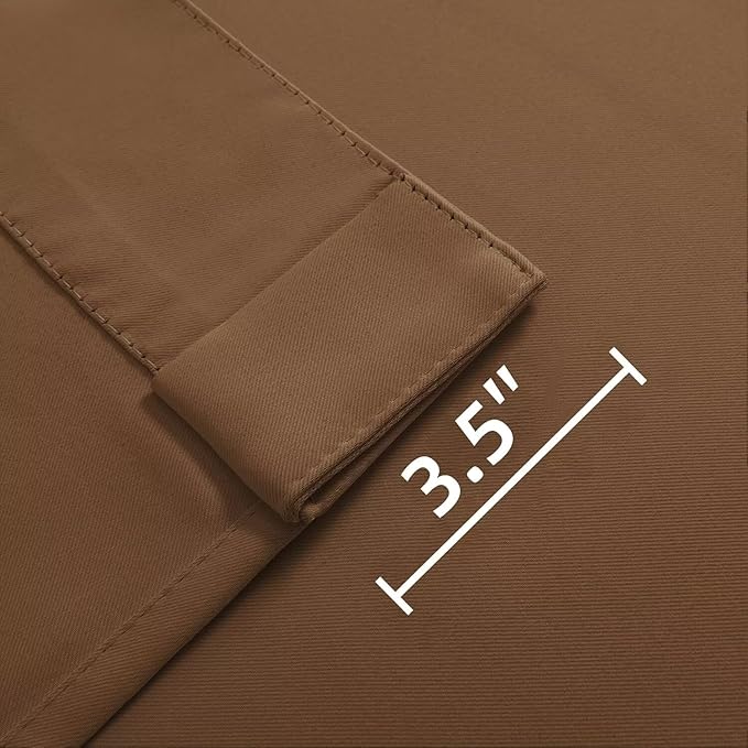 Joydeco Blackout Curtains 96 Inches Long for Bedroom, Thermal Insulated Black Out Curtains 2 Panels Set, Room Darkening Drapes for Living Room Window (W52 x L96 Inch, Brown)-BubblyBeeBaby