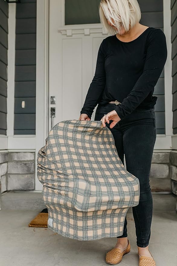 Copper Pearl Multi-Use Cover: Car Seat Covers, Nursing Cover, and Stroller Cover for Sun - Stretchy Fabric, All-Season Use, Stylish Designs, Easy Access for Moms - Billy-BubblyBeeBaby