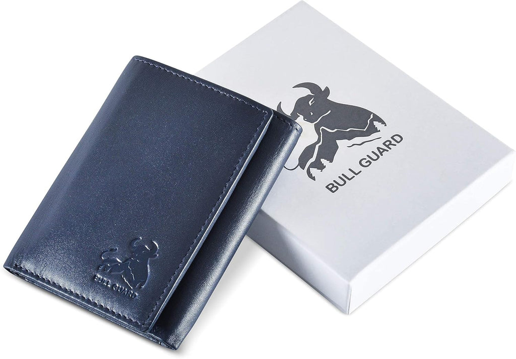 Leather Wallet for Men with RFID Blocking in Mountain Sky Blue