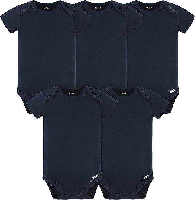 Gerber baby-boys 5 Pack Onesies Multi-packs Bundle Interlock 180 Gsm-BubblyBeeBaby