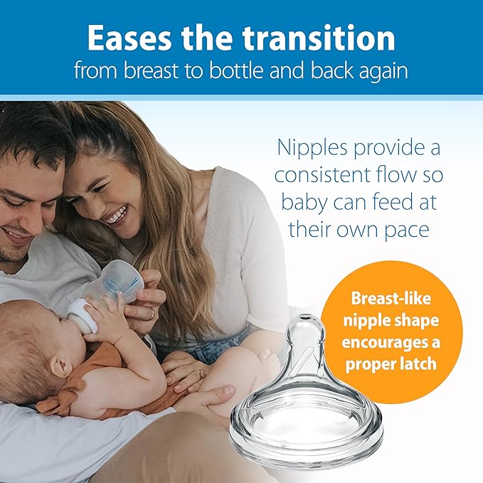 Dr. Brown's Natural Flow Anti-Colic Options+Wide-Neck Baby Bottle, 5 oz/150 mL, Level 1 Nipple, 1-Pack, 0m+-BubblyBeeBaby