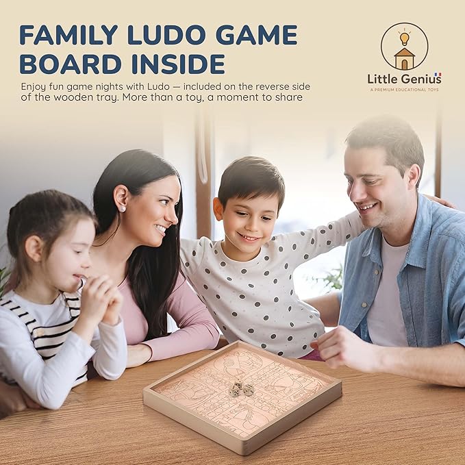 Hexagon Montessori Wooden Building Blocks – 86 Pieces FSC-Certified Beech | Alphabet & Number Blocks with Board Game, Storage Bag & 15-Challenge Guide | Stacking Toy for Kids Ages 3+-BubblyBeeBaby