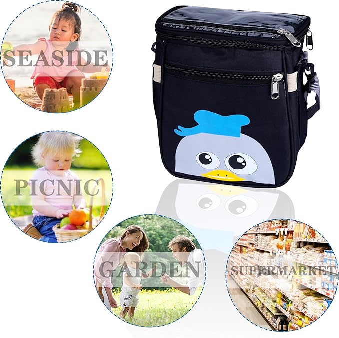 Baby Stroller Organizer Bag，Small Diaper Bag - Universal Stroller Organizer With Insulated Cup Holder,Pocket With Baby Wipes Dispenser，Adjustable Shoulder Strap(Black)-BubblyBeeBaby