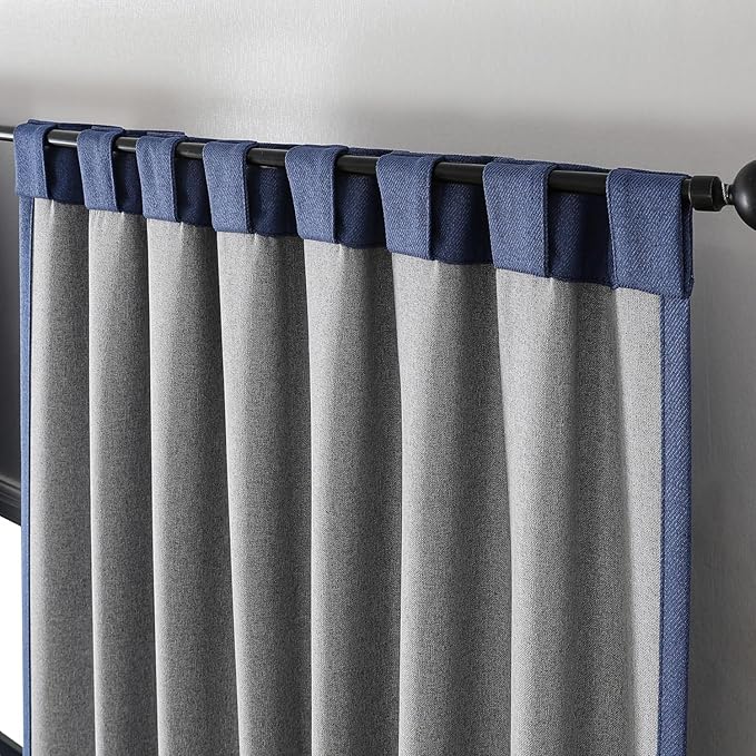 Joydeco Custom Blackout Curtains for Bedroom, Total Blackout Curtains Back Tab & Rod Pocket, Solid Thermal Insulated Window Drapes Luxury Decor for Living Room 1 Panel (Custom Size, Twilight Blue)-BubblyBeeBaby
