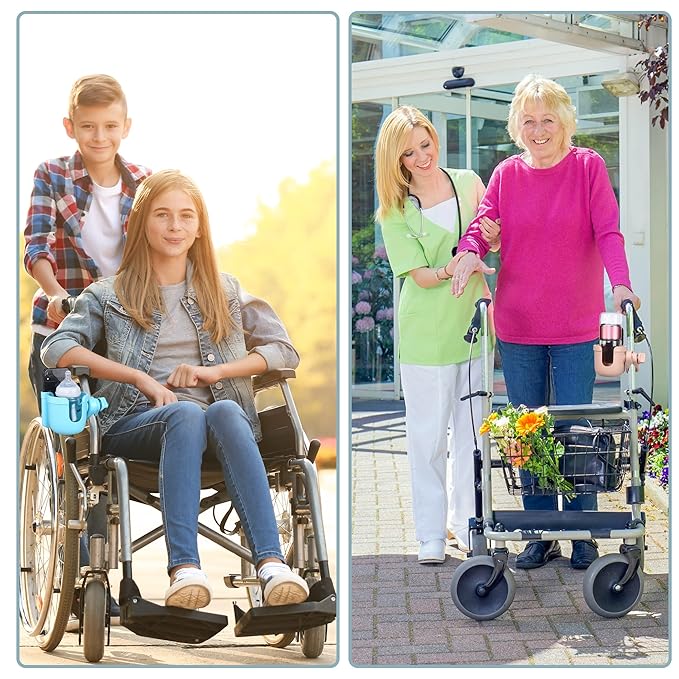 Suranew Universal Stroller Cup Holder, Adjustable Drink Holder with Phone Holder for Baby Stroller, Wheelchair, Walker, Bike, Scooter, Gifts for Family Member.-BubblyBeeBaby