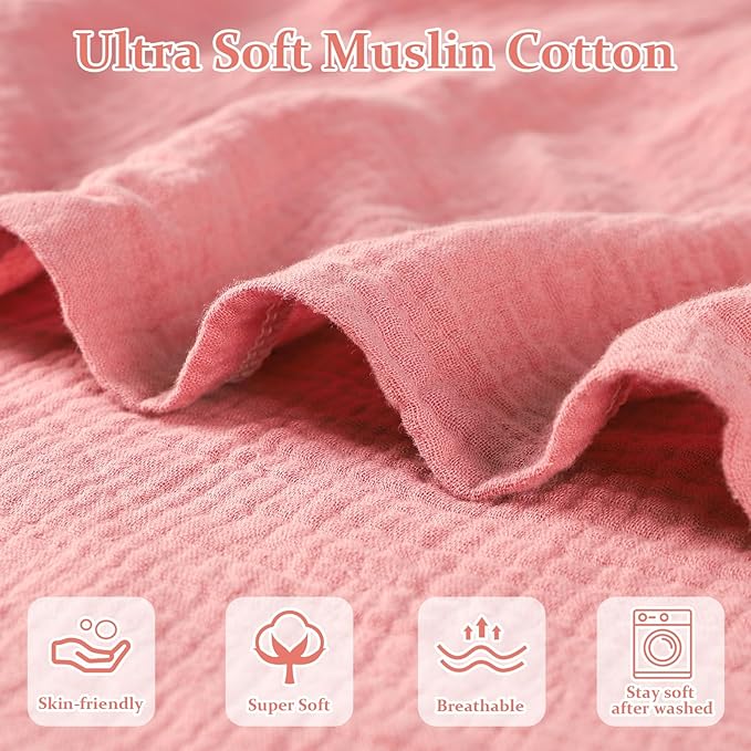 Hooyax Muslin Baby Lounger Cover Soft Organic Cotton Slipcover Fits Newborn Lounger for Baby Boys and Girls (Flesh Pink)-BubblyBeeBaby