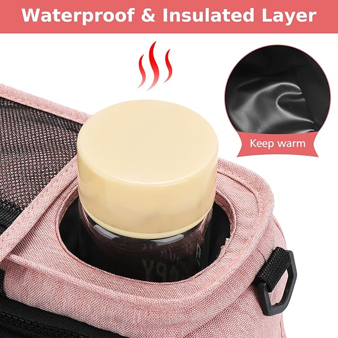 Accmor Universal Stroller Organizer with Insulated Cup Holder Detachable Phone Bag and Shoulder Strap,Stroller Bag Caddy Organizer Fits for Uppababy, Baby Jogger, Britax Strollers-BubblyBeeBaby