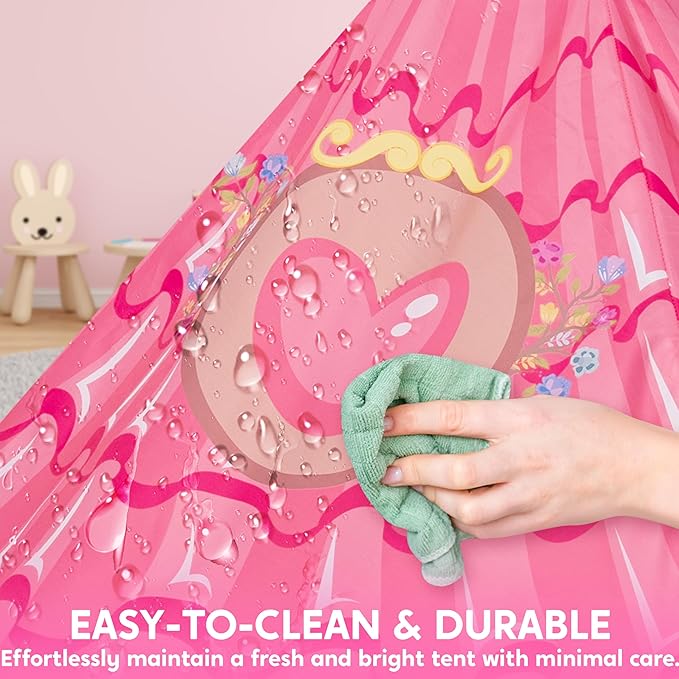 JOYIN Princess Tent Girls Large Playhouse Kids Castle Play Tent for Children, Pop Up Play House for Toddlers Indoor and Outdoor Games-BubblyBeeBaby