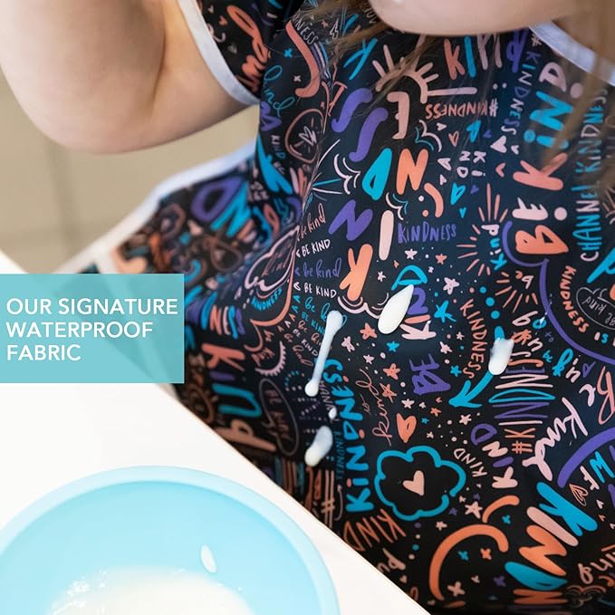 Bumkins Bibs - Toddler Bibs, Waterproof, Large for 1-3 Years, Short Sleeve-BubblyBeeBaby