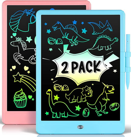 2 Pack LCD Writing Tablet for Kids Doodle Board 10 Inch, Electronic Drawing Tablet Drawing Pads, LEYAOYAO Drawing Board Learning Educational Toddler Toy - Gift for 3-6 Years Old Boys Girls-BubblyBeeBaby