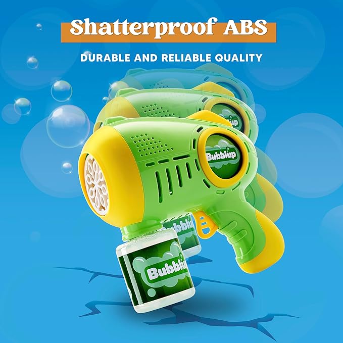 JOYIN 2 Kids Bubble Guns with 4 Bottles Solution, Automatic Bubble Machine Gun with 8 Holes for Kids, Adults, Summer Toys, Easter Basket Stuffers, Birthday Gift, Party Favors-BubblyBeeBaby