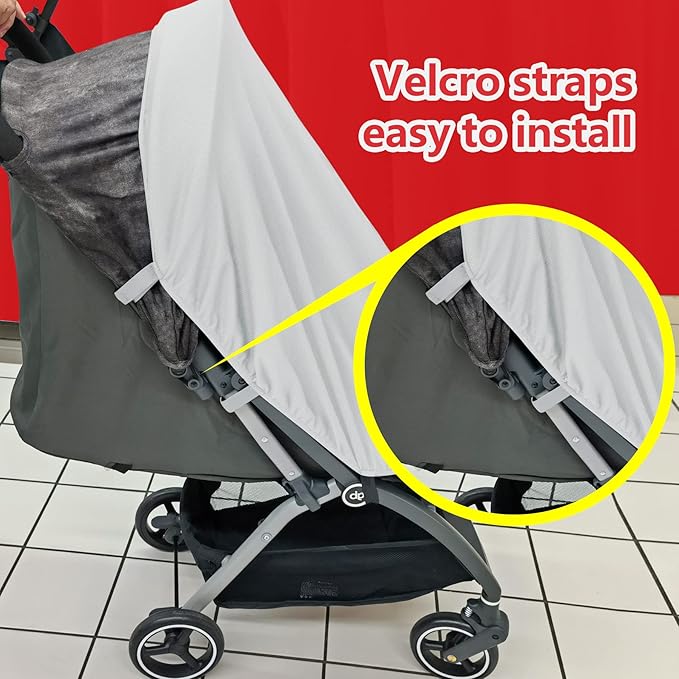 Sun Shade for Strollers, UV Sun and Sleep Shade Universal Fit for Baby Strollers, Blackout Stroller Cover, Breathable and Stops 99% of The Sun's Rays (UPF50+)-BubblyBeeBaby