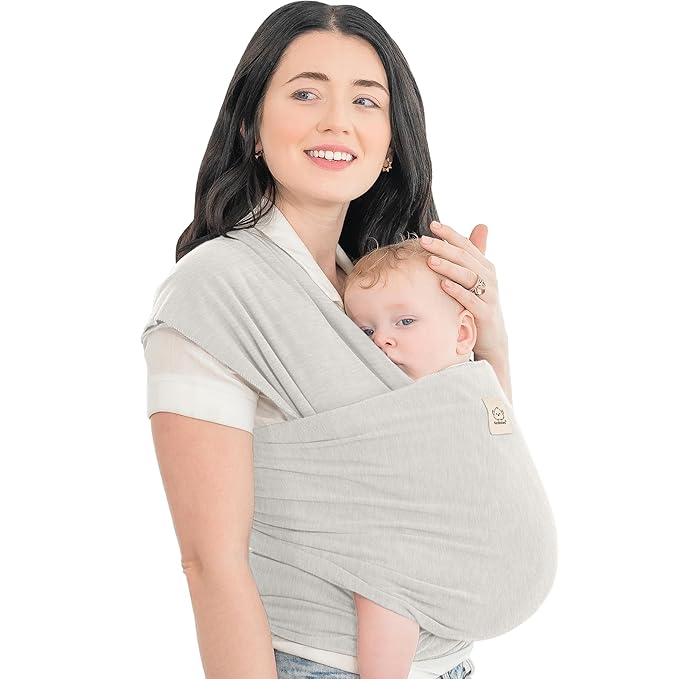 KeaBabies Baby Wrap Carrier - All in 1 Original Baby Carrier Newborn to Toddler Sling, Easy to Wear, Hands Free Bonding, Lightweight, Breathable Infant Wraps (Rhino Gray)-BubblyBeeBaby