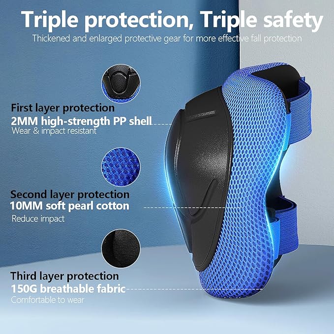 Kids Bike Helmet with Knee Elbow Wrist Pads Guards,Pink,for Ages 2-3-5-8-14,Sports Bicycle,Skate Scooter,Rollerblading with Unicorn Sticker-BubblyBeeBaby