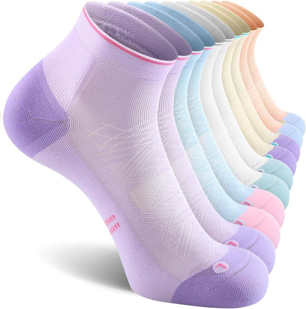 CS CELERSPORT 2/5 Pairs Ankle Compression Socks for Men and Women Running Athletic Socks