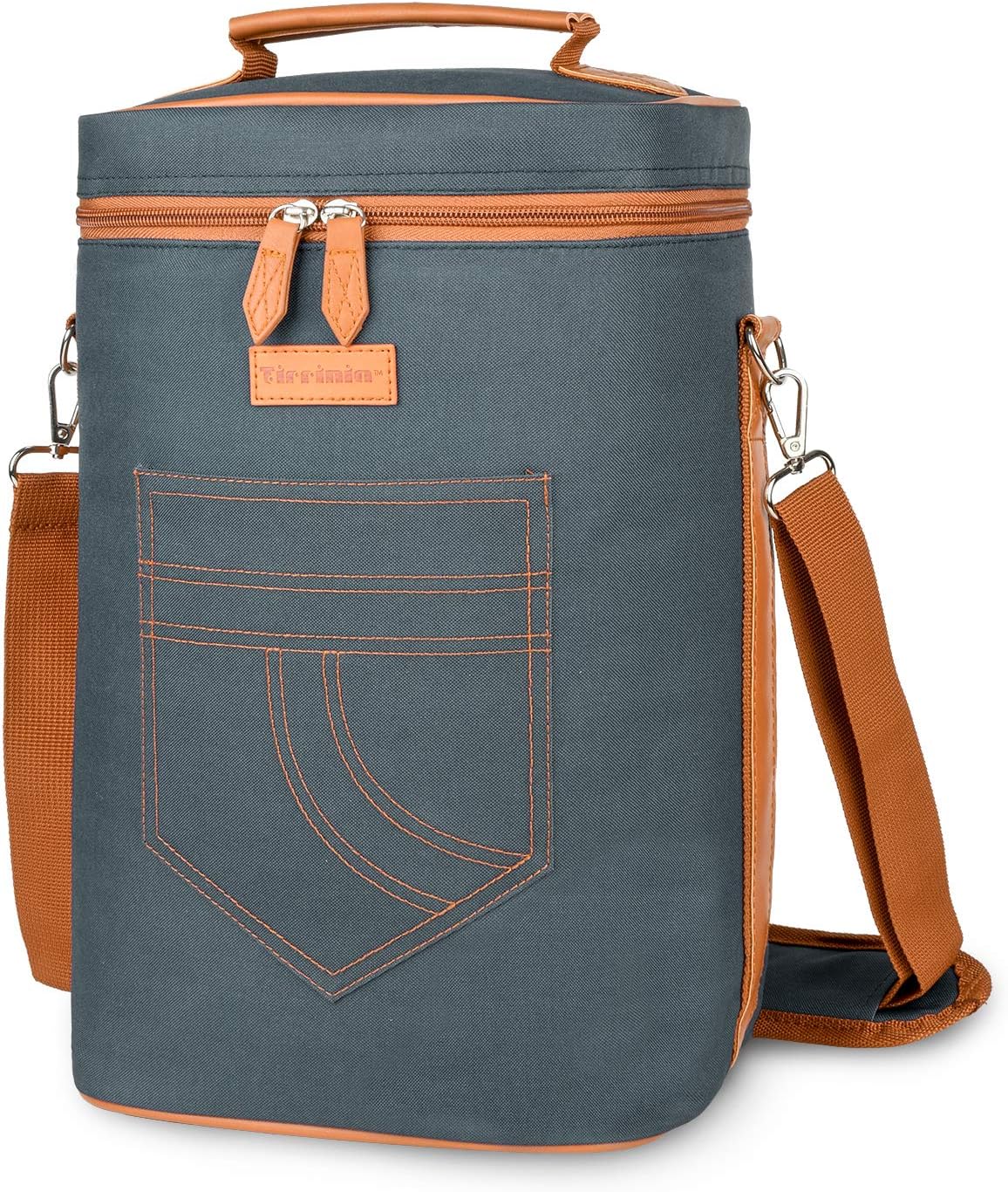 Tirrinia 4 Bottle Wine Gift Carrier - Gray, Padded, Insulated, Portable, Versatile, Stylish