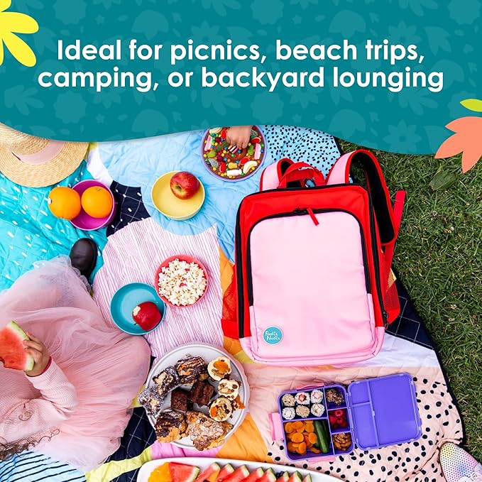 Jumbo Picnic Rug, Large Picnic Mat, 6'7" x 6'7", Outdoor Waterproof Picnic Blanket Beach Mat, Foldable & Waterproof, Picnic Blankets Ideal for Beach & Park, Outdoor Blanket, Happy Now-BubblyBeeBaby