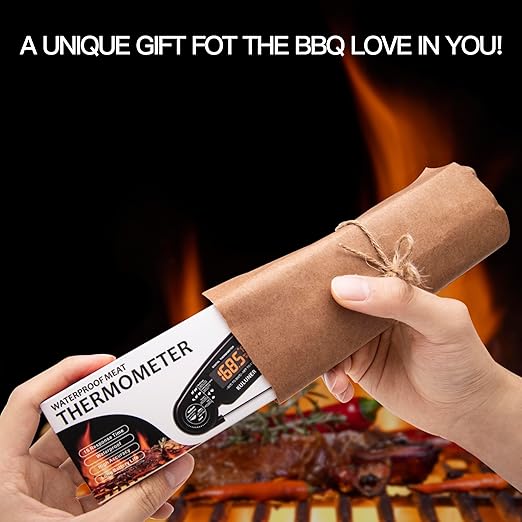 1-Second Rapid and Accurate Meat Thermometer - Waterproof Multifunctional Kitchen Food Thermometer, Ideal for Frying, Smoking, Grilling and More (Black)-BubblyBeeBaby