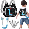 Accmor Toddler Harness Leash+ Reflective Anti Lost Wrist Link, Cute Dinosaur Kids Harness with Leash, Foldable Child Harness Baby Leash Boys Walking Wristband Assistant Belt for Outdoor Travel