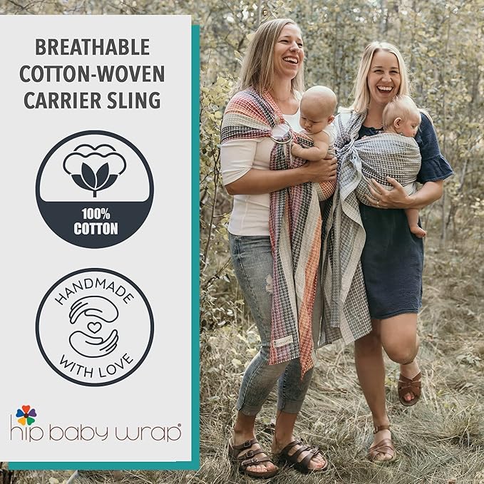 Hip Baby Wrap Ring Sling Baby Carrier for Infants and Toddlers - Beautiful, 100% Soft Cotton Baby Wraps Carrier For Babies 8-35 lbs - Perfect Baby Shower Gifts Moms And Dads - Nursing Cover (Midnight)-BubblyBeeBaby