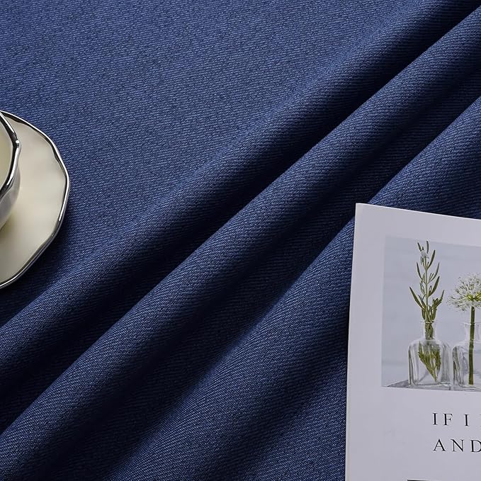 Joydeco Custom Blackout Curtains for Bedroom, Total Blackout Curtains Back Tab & Rod Pocket, Solid Thermal Insulated Window Drapes Luxury Decor for Living Room 1 Panel (Custom Size, Twilight Blue)-BubblyBeeBaby