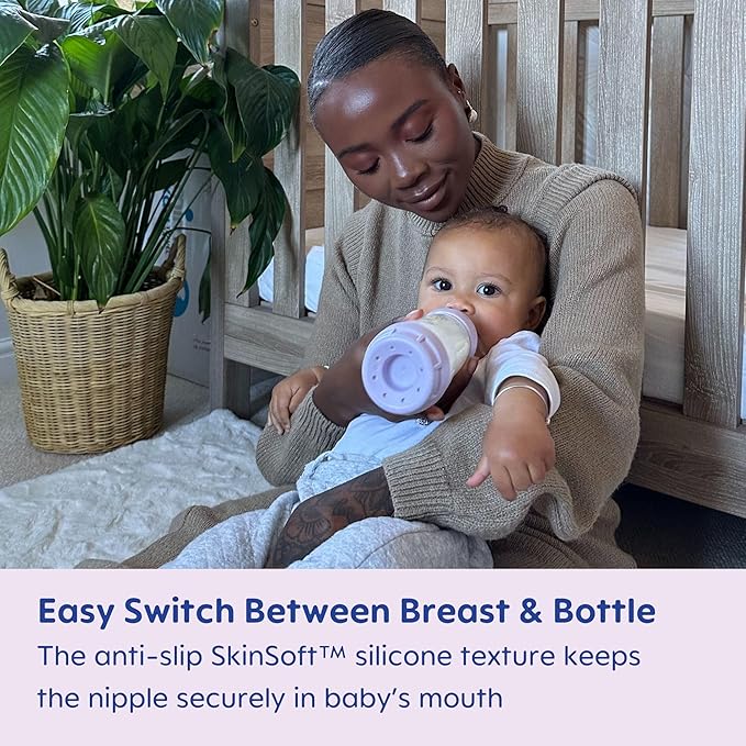 MAM Easy Start Anti-Colic Baby Bottles, Extra Slow Flow, Breastfeeding-Like Silicone Nipple Bottle, Reduces Colic, Gas, & Reflux, Easy-to-Clean, BPA-Free, Vented Baby Bottles for Newborns, 0-3 Months-BubblyBeeBaby