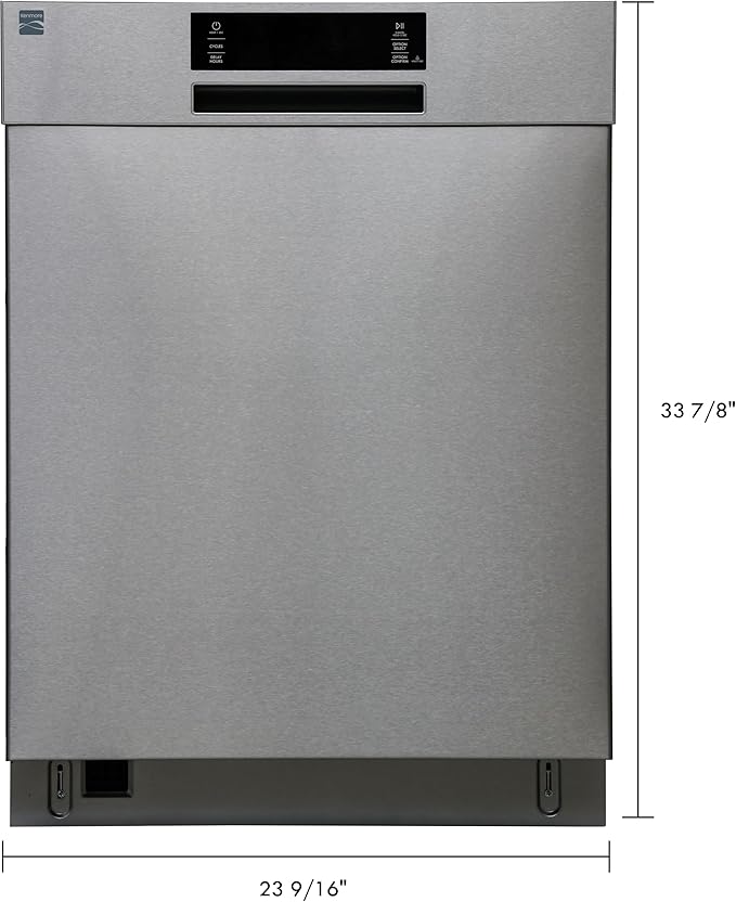 Kenmore 24" Built-in Stainless Steel Tub Dishwasher EasyFlex 3rd, SmartWash, UltraWash Plus, TurboDry, and Adjustable Rack, Energy Star Certified, Fingerprint Resistant-BubblyBeeBaby