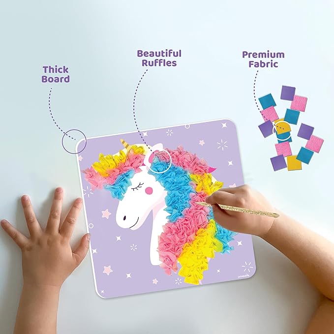 jackinthebox Poke Poke Art – Magical Theme, Mess-Free Fabric Art and Craft, Flower Pressing Kits, Gift for Kids, Girl Gifts, DIY Activity Boy Gift, Toys for Girls and Boys Ages 4 5 6 7 8-BubblyBeeBaby