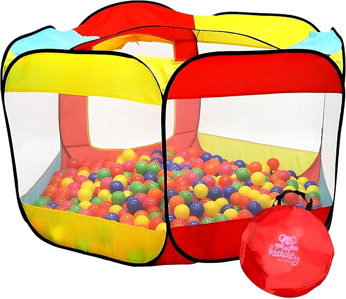 Kids Ball Pit Pop Up Large Tent for Toddlers - Indoor & Outdoor Gift Toys for Infants Girls & Boys, Baby Playpen with Zipper Storage Bag, BallPit Balls Not Included-BubblyBeeBaby