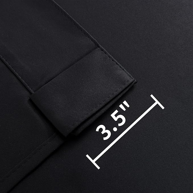 Joydeco Custom Blackout Curtains for Bedroom, 1 Panel Room Darkening Curtains & Drapes for Living Room Window Rod Pocket Back Tab (Custom Size,Black)-BubblyBeeBaby