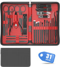 Professional Manicure Pedicure Set,Nail Clipper Kit, Nail Clippers Set, Nail Tools with Luxurious Travel Case,31PCS(RED)