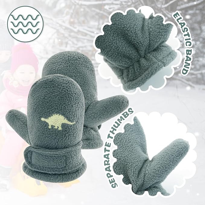 BAVST Baby Toddler Winter Mittens Girls Warm Fleece Lined Gloves Kids Sherpa Lined Mittens for Boys-BubblyBeeBaby