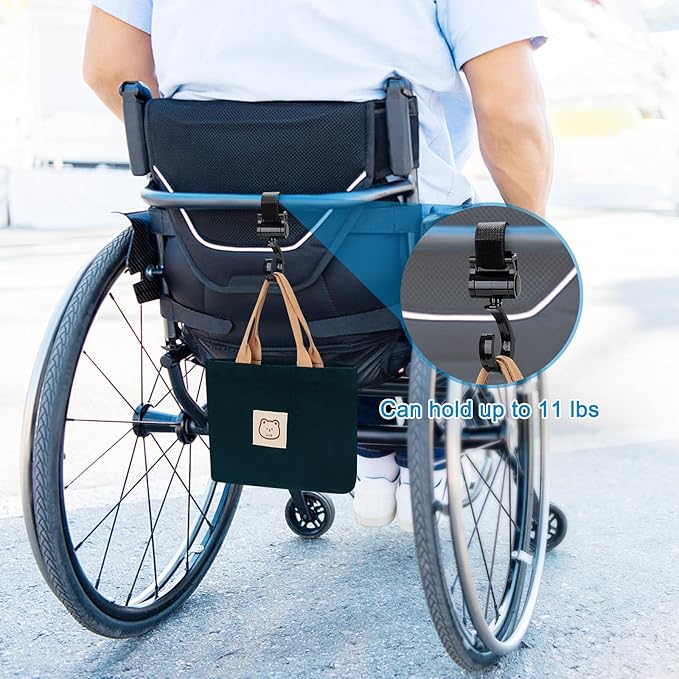 Accmor Universal Cup Holder with Hook, Stroller Cup Holder, 360° Rotatable Large Caliber Designed Bottle Holder for Stroller, Bike, Wheelchair, Walker, Scooter, Black-BubblyBeeBaby