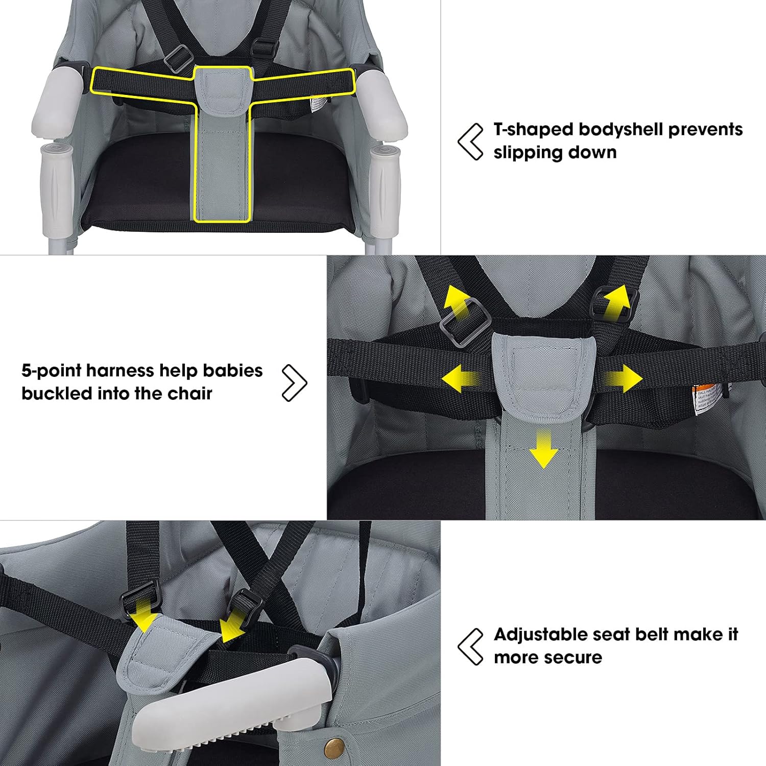 Hook On Chair, VEEYOO Clip On High Chair Folding Fast Table Chair with Storage Bag, Portable Baby Feeding Seat Attach to Table for Home and Travel