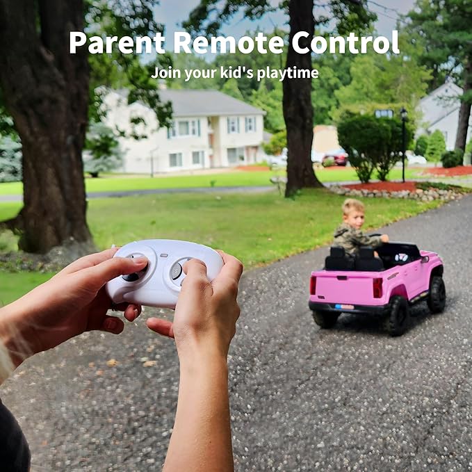 24V 10Ah Ride on Toy for Big Kids, 4WD 2 Seater Electric SUV Kids Car to Drive w/Remote Control, 4x200W Motors - Pink-BubblyBeeBaby